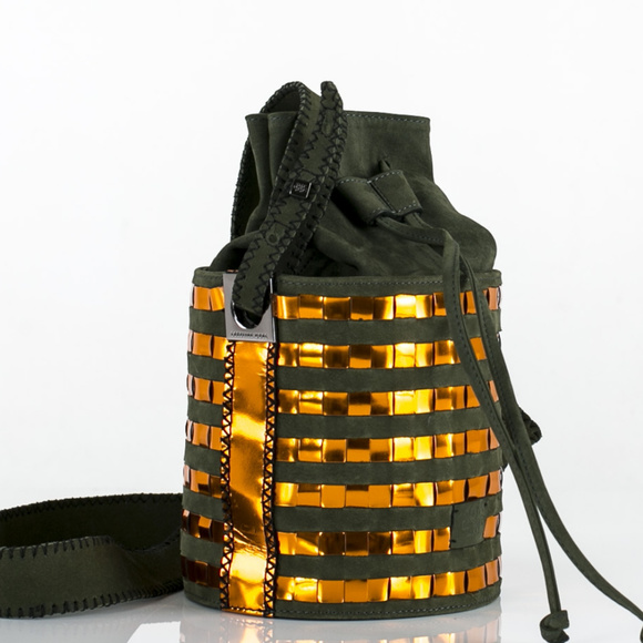 Carolina Wong Handbags - Carolina Wong Copper Green Bucket Bag Eco